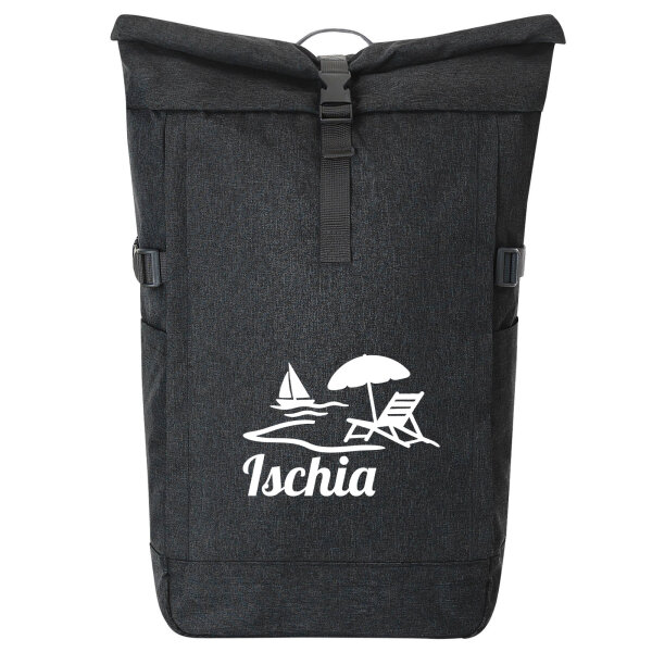 Kurierrucksack Ischia Inselmotiv Italien 30-44 Liter Black Melange