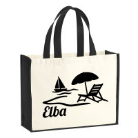 Jutetasche Elba Inselmotiv Italien 21 Liter Black