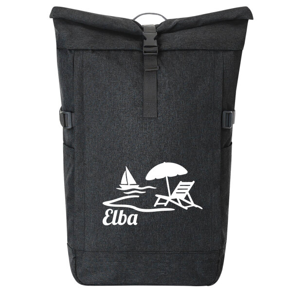 Kurierrucksack Elba Inselmotiv Italien 30-44 Liter Black Melange