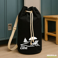 Seesack Elba Inselmotiv Italien 20 Liter Rucksack Black