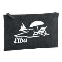 Kulturbeutel Elba Inselmotiv Italien 1 Liter Filz...