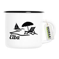 Emaille Tasse Elba Inselmotiv Italien 300ml Vintage...