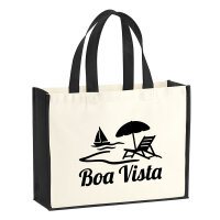Jutetasche Boa Vista Inselmotiv Kap Verde 21 Liter Black