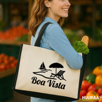 Jutetasche Boa Vista Inselmotiv Kap Verde 21 Liter Black