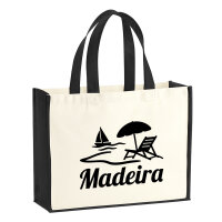 Jutetasche Madeira Inselmotiv Portugal 21 Liter Black