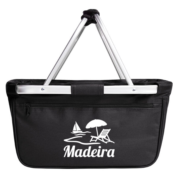 Einkaufskorb Madeira Inselmotiv Portugal 20 Liter Tragekorb Black