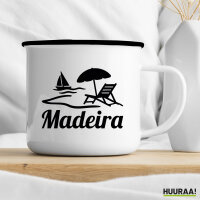 Emaille Tasse Madeira Inselmotiv Portugal 300ml Vintage Emaille Becher