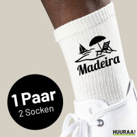 Socken Madeira Inselmotiv Portugal Größe 37/46 White Motiv Tennissocken