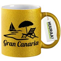 Glitzertasse Gran Canaria Inselmotiv Spanien 330ml
