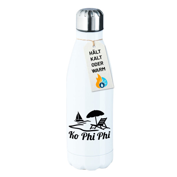 Edelstahl-Trinkflasche Ko Phi Phi Inselmotiv Thailand 500ml Wasserflasche