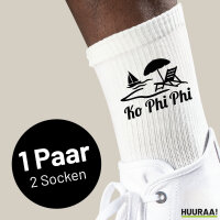 Socken Ko Phi Phi Inselmotiv Thailand Größe 37/46 White Motiv Tennissocken
