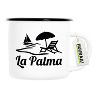 Emaille Tasse La Palma Inselmotiv Spanien 300ml Vintage...