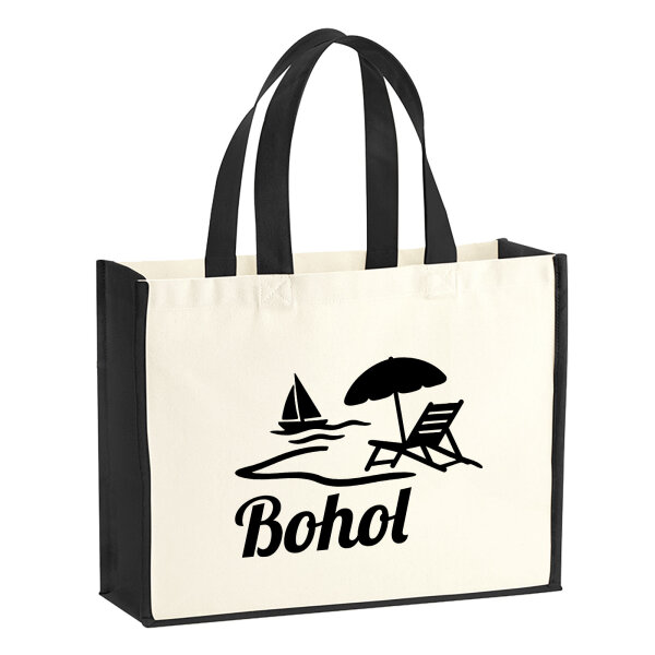 Jutetasche Bohol Inselmotiv Philippinen 21 Liter Black