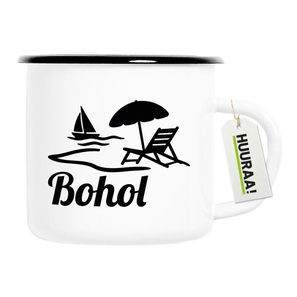 Emaille Tasse Bohol Inselmotiv Philippinen 300ml Vintage Emaille Becher