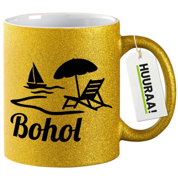 Glitzertasse Bohol Inselmotiv Philippinen 330ml