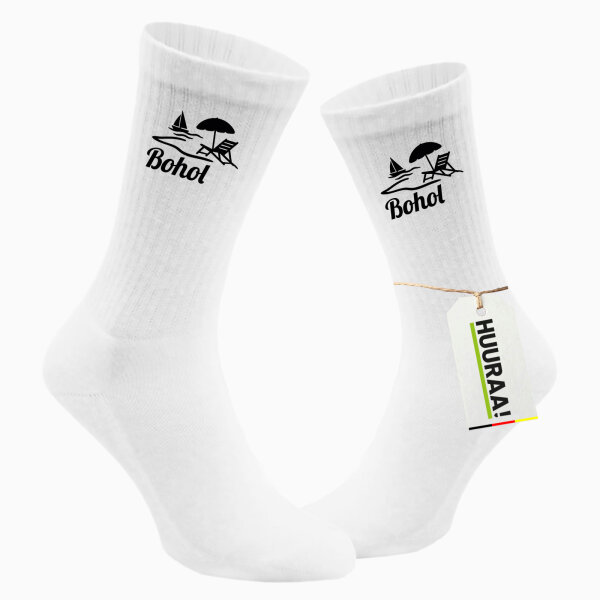 Socken Bohol Inselmotiv Philippinen Größe 37/46 White Motiv Tennissocken