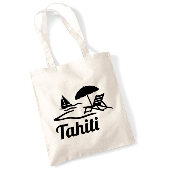 Jutebeutel Tahiti Inselmotiv Französisch-Polynesien 10 Liter