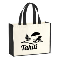 Jutetasche Tahiti Inselmotiv Französisch-Polynesien...