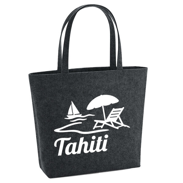 Filzshopper Tahiti Inselmotiv Französisch-Polynesien, 22 Liter