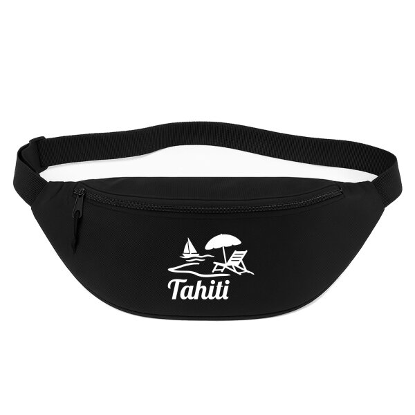 Bauchtasche Tahiti Inselmotiv Französisch-Polynesien 2,5 Liter Black Crossbody Bag