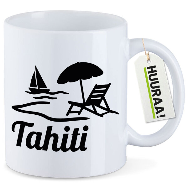 Kaffeetasse Tahiti Inselmotiv Französisch-Polynesien 330ml
