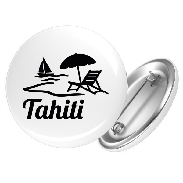 Button Tahiti Inselmotiv Französisch-Polynesien Anstecker