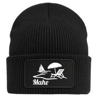 Beanie Mahe Inselmotiv Seychellen Black Mütze