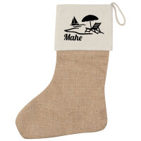 Weihnachtsstrumpf Mahe Inselmotiv Seychellen Beige