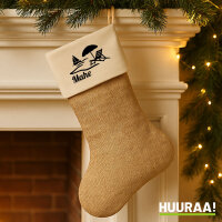 Weihnachtsstrumpf Mahe Inselmotiv Seychellen Beige