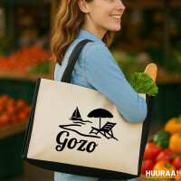 Jutetasche Gozo Inselmotiv Malta 21 Liter Black