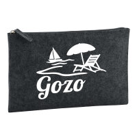 Kulturbeutel Gozo Inselmotiv Malta 1 Liter Filz Charcoal...