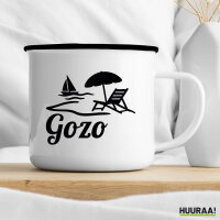 Emaille Tasse Gozo Inselmotiv Malta 300ml Vintage Emaille Becher