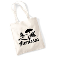 Jutebeutel Alonissos Inselmotiv Griechenland 10 Liter