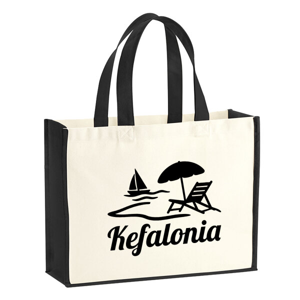 Jutetasche Kefalonia Inselmotiv Griechenland 21 Liter Black