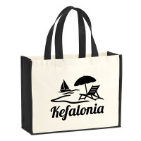 Jutetasche Kefalonia Inselmotiv Griechenland 21 Liter Black