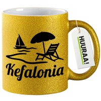 Glitzertasse Kefalonia Inselmotiv Griechenland 330ml
