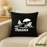 Kissen Thassos Inselmotiv Griechenland 40x40cm