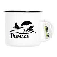 Emaille Tasse Thassos Inselmotiv Griechenland 300ml...