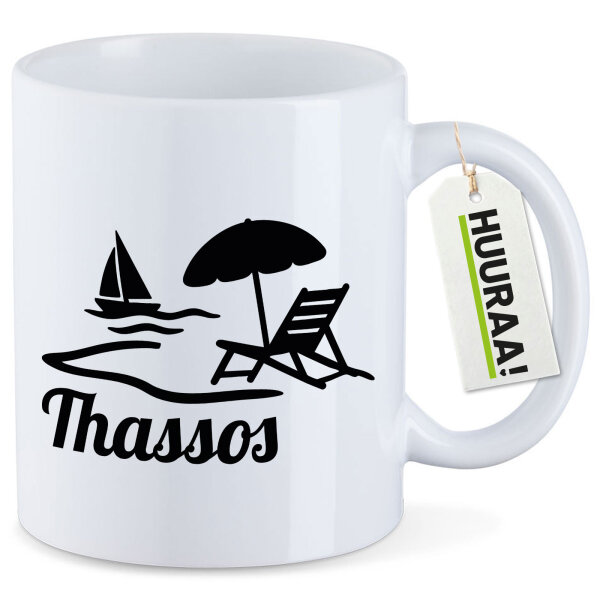 Kaffeetasse Thassos Inselmotiv Griechenland 330ml