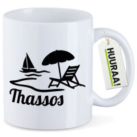 Kaffeetasse Thassos Inselmotiv Griechenland 330ml