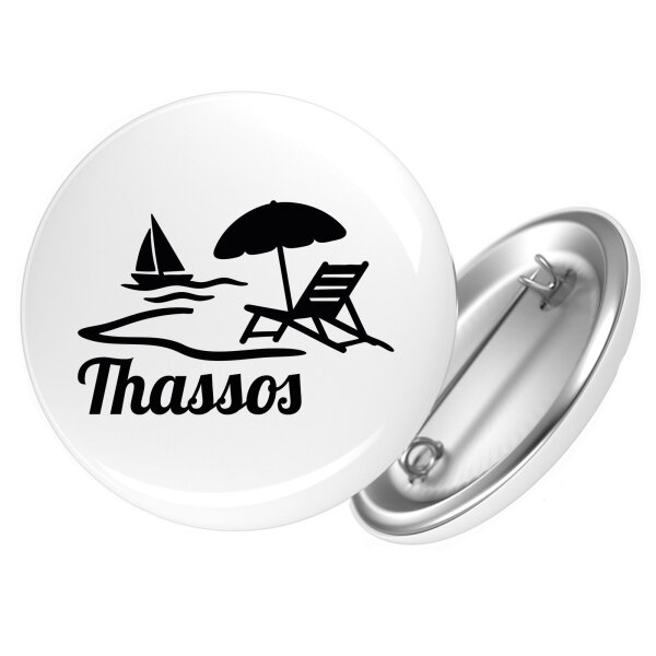 Button Thassos Inselmotiv Griechenland Anstecker