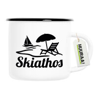 Emaille Tasse Skiathos Inselmotiv Griechenland 300ml...