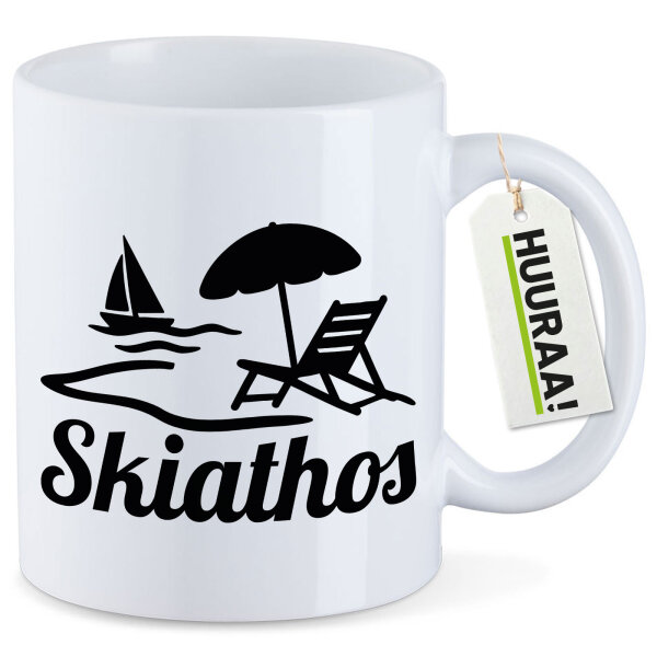 Kaffeetasse Skiathos Inselmotiv Griechenland 330ml