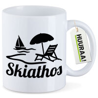 Kaffeetasse Skiathos Inselmotiv Griechenland 330ml