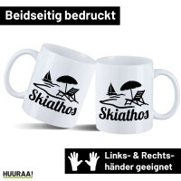 Kaffeetasse Skiathos Inselmotiv Griechenland 330ml