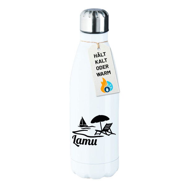 Edelstahl-Trinkflasche Lamu Inselmotiv Kenia 500ml Wasserflasche