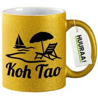 Glitzertasse Koh Tao Inselmotiv Thailand 330ml