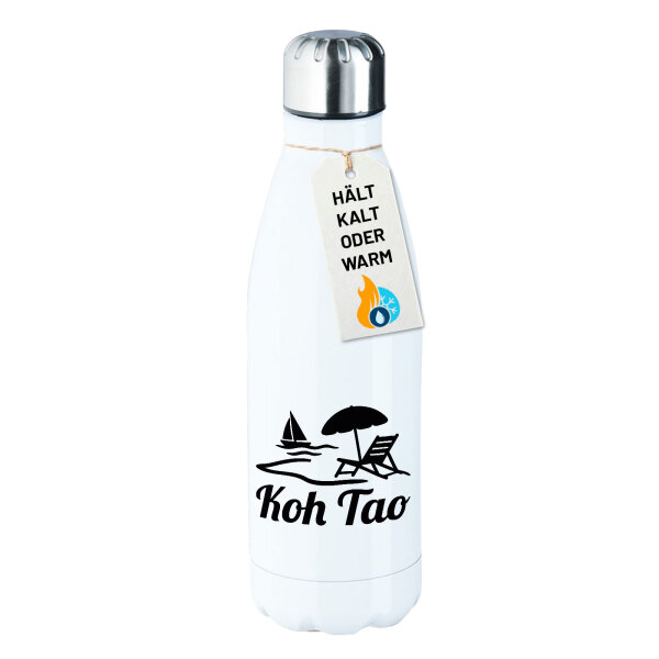 Edelstahl-Trinkflasche Koh Tao Inselmotiv Thailand 500ml Wasserflasche