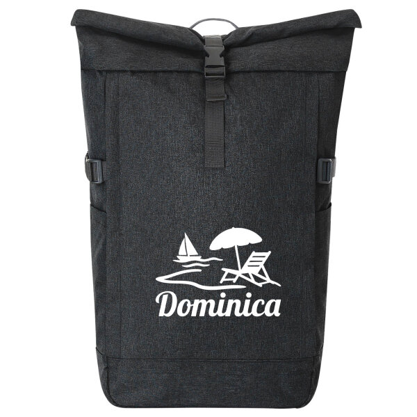 Kurierrucksack Dominica Inselmotiv Karibik 30-44 Liter Black Melange