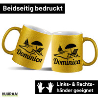 Glitzertasse Dominica Inselmotiv Karibik 330ml